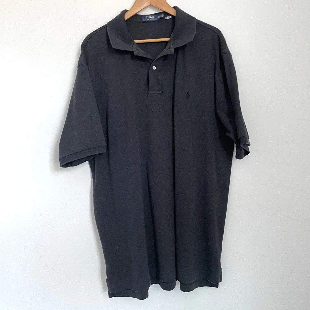 Polo Ralph Lauren Polo Shirt Mens Size 2XL‎ Gray Pony Casual Short Sleeve Preppy